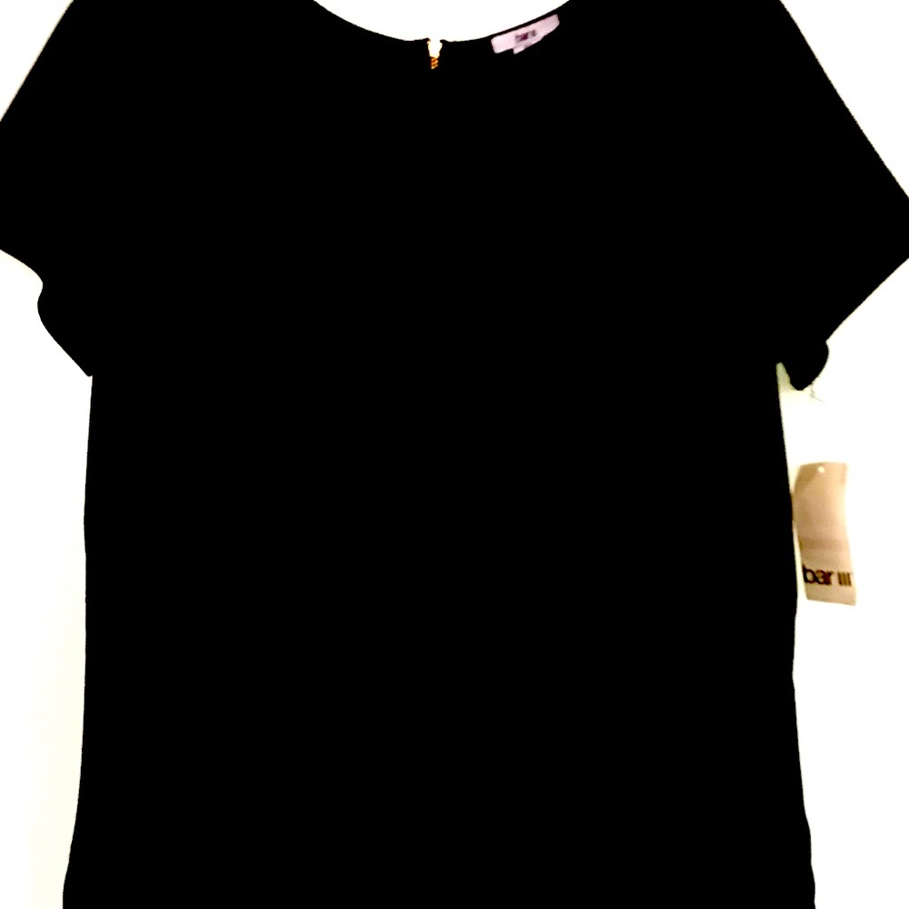 NWT BAR III XXL cute black short sleeve top